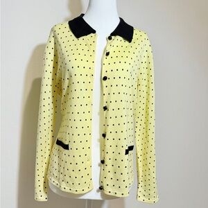 Retro Yellow Polka Dot Cardigan